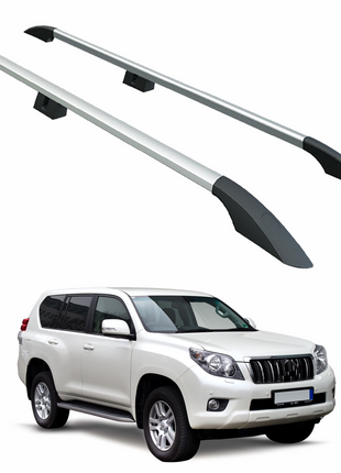 Land Cruiser Prado J120 2002-2009 Araç Üstü Alüminyum Tavan Yan Rayları Plus - Gri