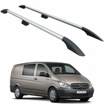 Mercedes Vito W639 Kısa Şase 2003-2014 Araç Üstü Alüminyum Tavan Yan Rayları Plus Serisi - Gri