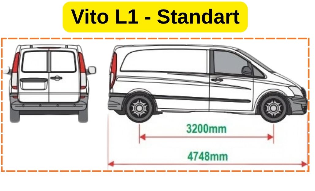 Mercedes Vito W639 L1 2003-2014 Alüminyum Tavan Yan Rayları Plus Serisi - Gri