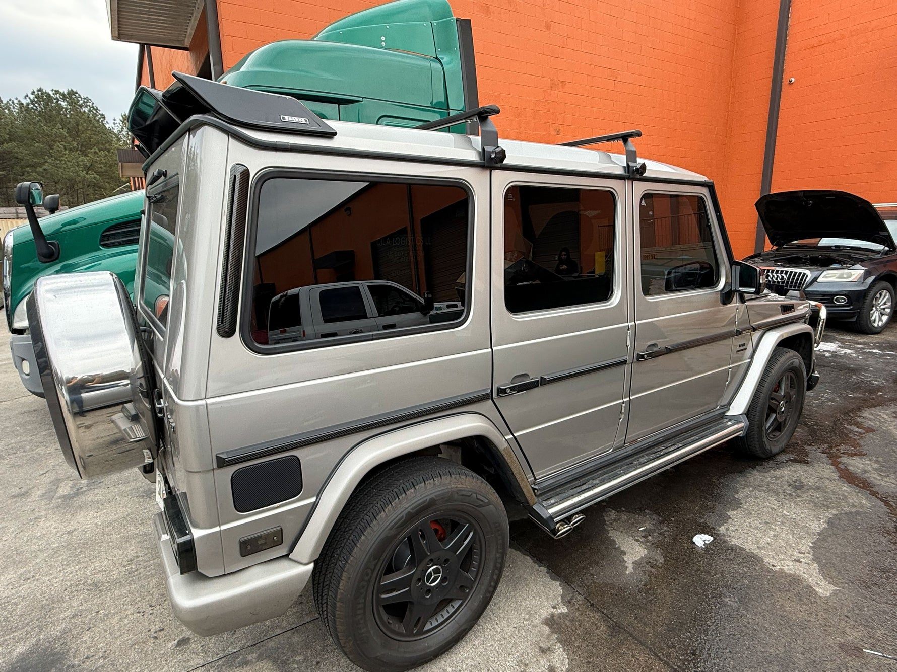 Mercedes G W463 1989-2018 Yagmur Oluklu Tavan Taşıyıcı Ara Atkısı Paw, Siyah