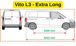 Mercedes Vito W447 L3 (2014-2026) Alüminyum Tavan Yan Rayları Plus Serisi - Gri