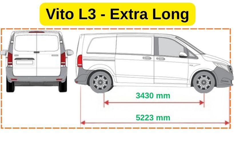 Mercedes Vito W447 L3 (2014-2026) Alüminyum Tavan Yan Rayları Plus Serisi - Gri