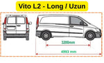 Mercedes Vito W639 L2 2003-2014 Alüminyum Tavan Yan Rayları Plus Serisi - Siyah