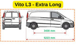 Mercedes Vito W639 L2 2003-2014 Alüminyum Tavan Yan Rayları Plus Serisi - Gri