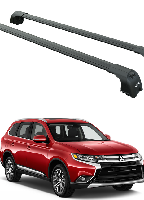 For Mitsubishi Outlander 2013-2021 Roof Rack Cross Bars Flush Rail Black