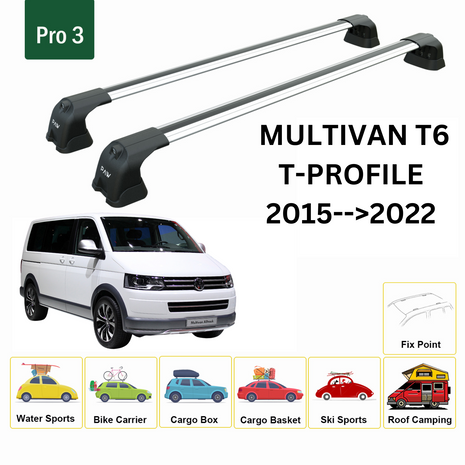 Volkswagen Multivan T6 T-P 2015-2022 Portbagaj Taşıyıcı Ara Atkı Aparatı Paw Pro 3 Gri
