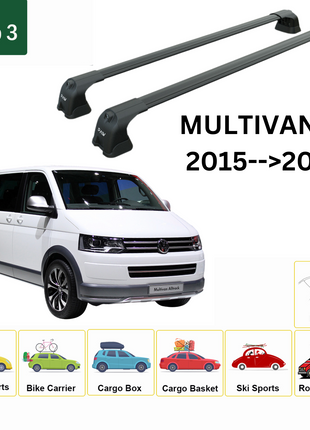 Volkswagen Multivan T6 2015-2022 Portbagaj Taşıyıcı Ara Atkı Aparatı Paw Pro 3 Siyah