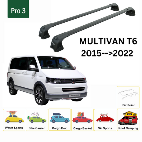 Volkswagen Multivan T6 2015-2022 Portbagaj Taşıyıcı Ara Atkı Aparatı Paw Pro 3 Siyah