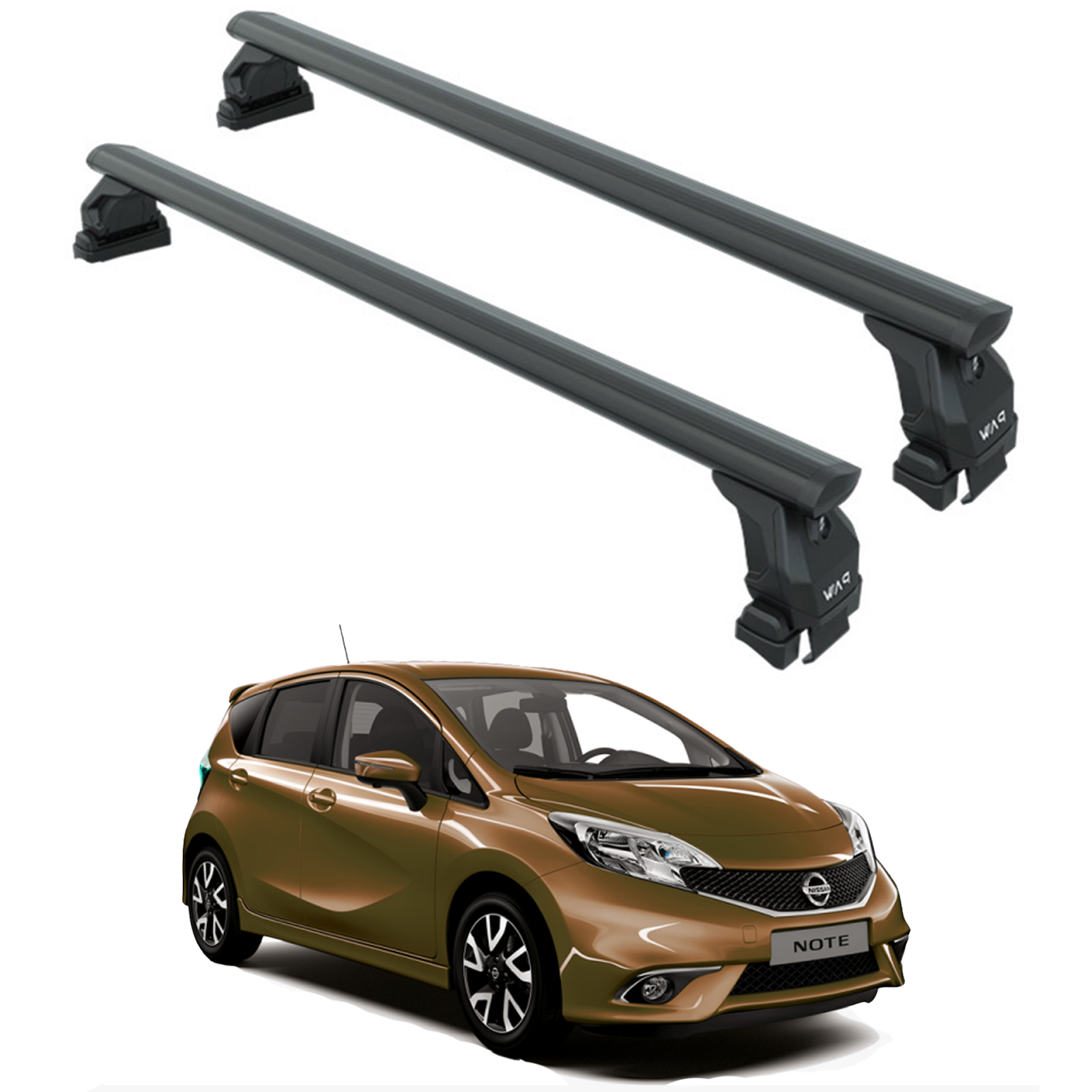 Nissan Note E12 2014-2020 Oluksuz Üst Tavan Portbagaj Taşıyıcı Ara Atkısı Toros Serisi Pro 4 Siyah