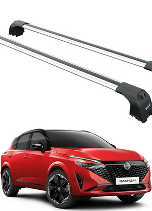 Nissan Qashqai J12 2021-2025 Roof Rack Cross Bars | Flush Rail, Gri