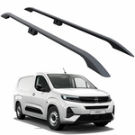 Opel Combo Kısa Şase Van 2018-2025 Araç Üstü Alüminyum Tavan Yan Rayları Plus Serisi - Siyah