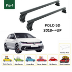 Volkswagen Polo 5D 2018-2025 Oluksuz Üst Tavan Portbagaj Taşıyıcı Ara Atkısı Toros Serisi Pro 4 Siyah