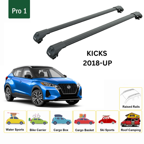 Nissan Kicks 2018-2024 Portbagaj Taşıyıcı Ara Atkisi - Ara Çubuk Paw Pro 2 Siyah