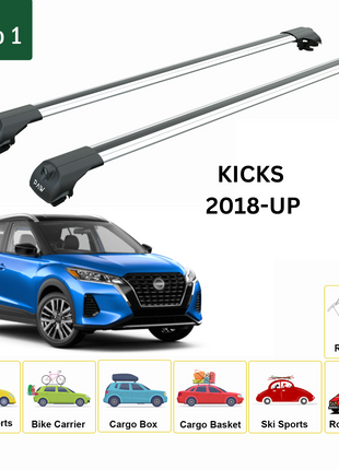 Nissan Kicks 2018-2024 Portbagaj Taşıyıcı Ara Atkisi - Ara Çubuk Paw Pro 2 Gri