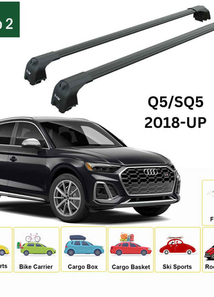 Audi Q5 2018-2025 Portbagaj Taşıyıcı Ara Atkisi - Ara Çubuk Paw Pro 2 Siyah