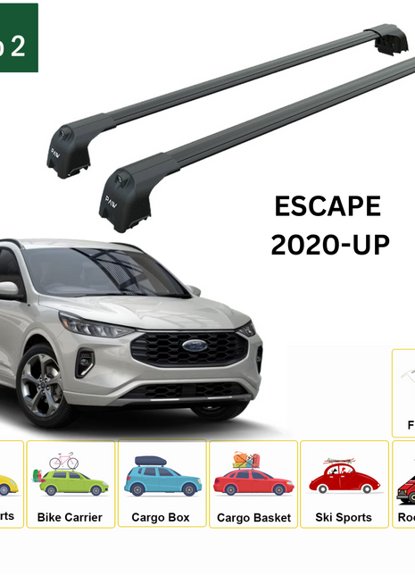 Ford Escape Cx482 2020-2025 Portbagaj Taşıyıcı Ara Atkisi - Ara Çubuk Paw Pro 2 Siyah