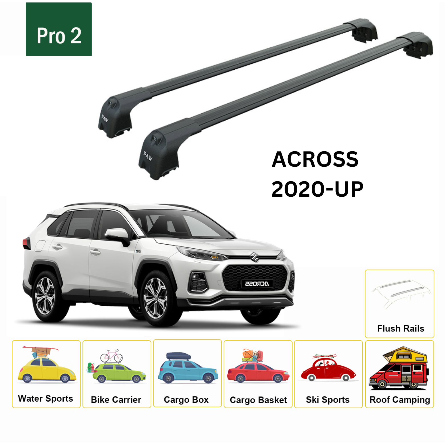 Suzuki Across 2020-2025 Portbagaj Taşıyıcı Ara Atkisi - Ara Çubuk Paw Pro 2 Siyah