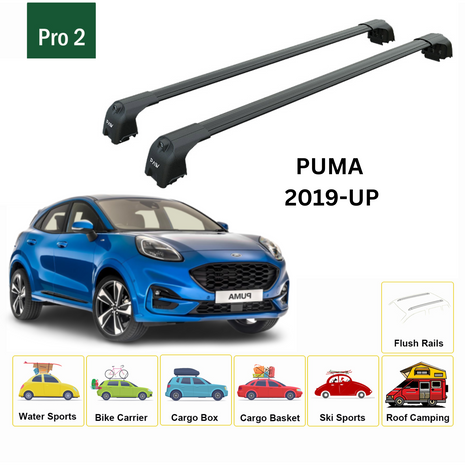 Ford Puma 2019-2025 Portbagaj Taşıyıcı Ara Atkisi - Ara Çubuk Paw Pro 2 Siyah