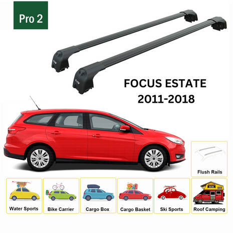 Ford Focus Estate (C346) 2011-2018 Portbagaj Taşıyıcı Ara Atkisi - Ara Çubuk Paw Pro 2 Siyah