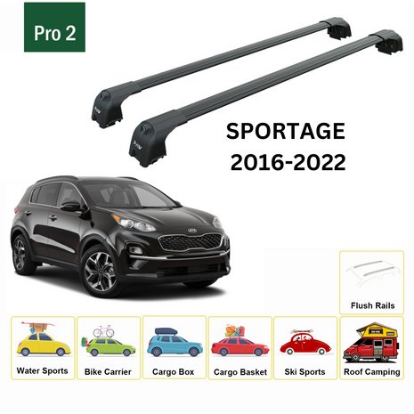 Kia Sportage 2016-2022 Portbagaj Taşıyıcı Ara Atkisi - Ara Çubuk Paw Pro 2 Siyah