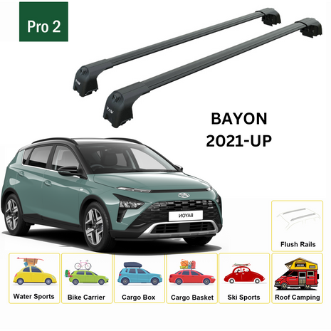 Hyundai Bayon 2021-2025 Portbagaj Taşıyıcı Ara Atkisi - Ara Çubuk Paw Pro 2 Siyah