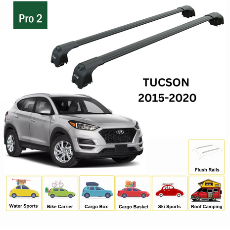 Hyundai Tucson 2015-2020 Portbagaj Taşıyıcı Ara Atkisi - Ara Çubuk Paw Pro 2 Siyah