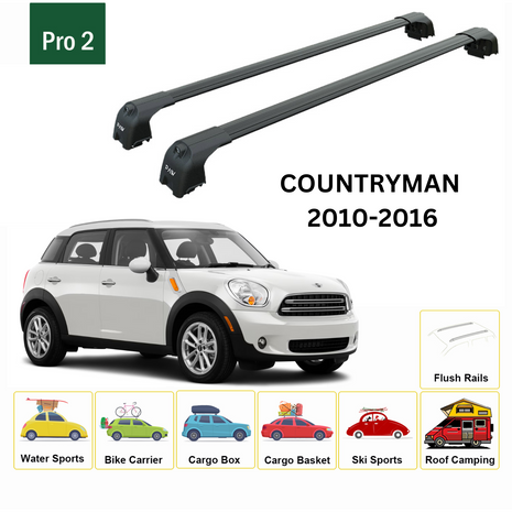 Mini Countryman R60 2010-2016 Portbagaj Taşıyıcı Ara Atkisi - Ara Çubuk Paw Pro 2 Siyah
