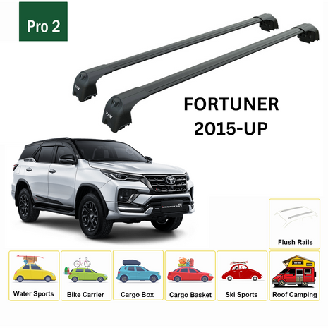 Toyota Fortuner 2015-2025 Portbagaj Taşıyıcı Ara Atkisi - Ara Çubuk Paw Pro 2 Siyah