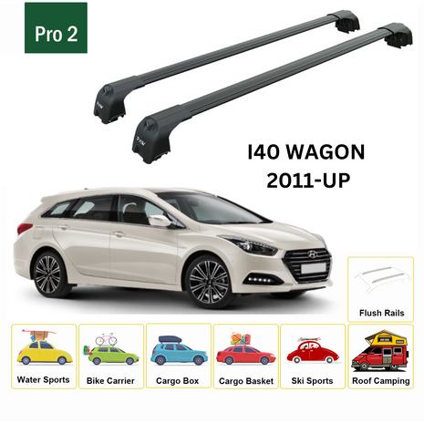 Hyundai İ40 Wagon 2011-2019 Portbagaj Taşıyıcı Ara Atkisi - Ara Çubuk Paw Pro 2 Siyah