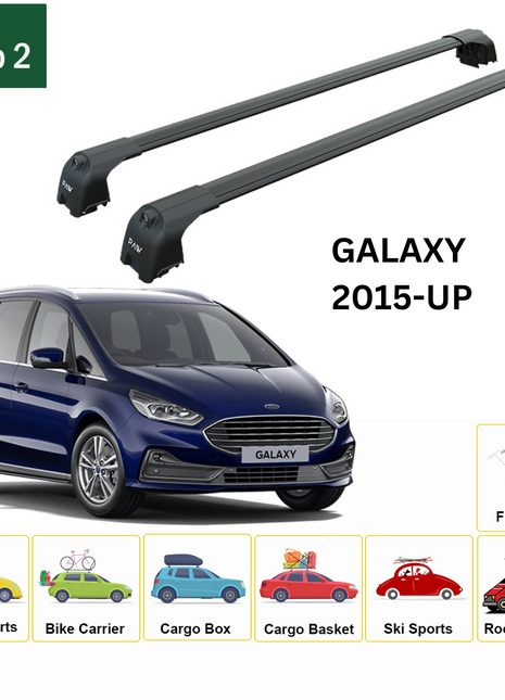 Ford Galaxy (Mk Iv) 2015-2020 Portbagaj Taşıyıcı Ara Atkisi - Ara Çubuk Paw Pro 2 Siyah