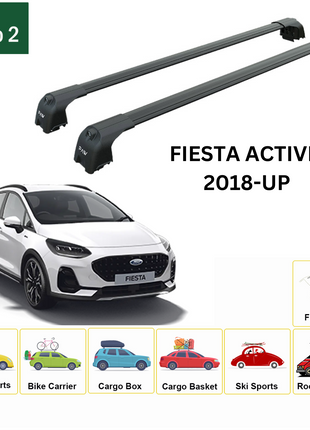 Ford Fiesta Active (B299) 2018-2025 Portbagaj Taşıyıcı Ara Atkisi - Ara Çubuk Paw Pro 2 Siyah