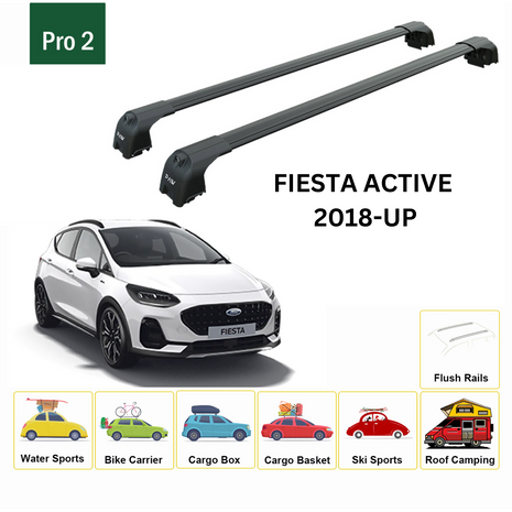 Ford Fiesta Active (B299) 2018-2025 Portbagaj Taşıyıcı Ara Atkisi - Ara Çubuk Paw Pro 2 Siyah