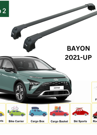 Hyundai Bayon 2021-2025 Portbagaj Taşıyıcı Ara Atkisi - Ara Çubuk Paw Pro 2 Siyah