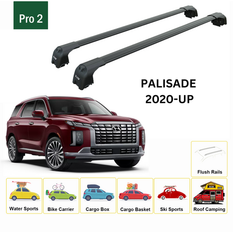 Hyundai Palisade 2020-2025 Portbagaj Taşıyıcı Ara Atkisi - Ara Çubuk Paw Pro 2 Siyah