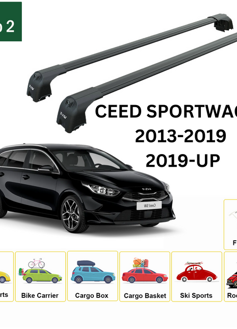 Kia Ceed Sportswagon 2013-2018 Portbagaj Taşıyıcı Ara Atkisi - Ara Çubuk Paw Pro 2 Siyah