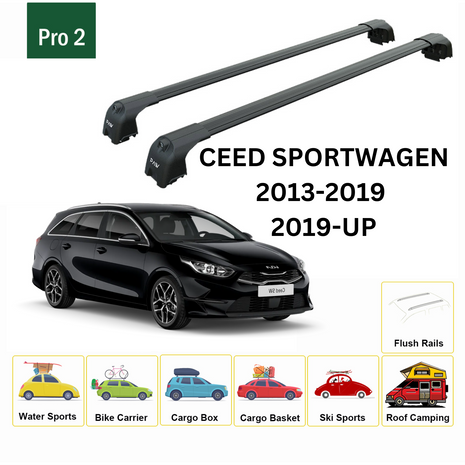 Kia Ceed Sportswagon 2013-2018 Portbagaj Taşıyıcı Ara Atkisi - Ara Çubuk Paw Pro 2 Siyah