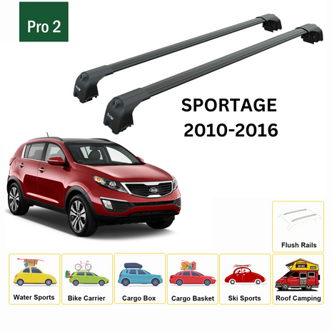 Kia Sportage 2010-2016 Portbagaj Taşıyıcı Ara Atkisi - Ara Çubuk Paw Pro 2 Siyah