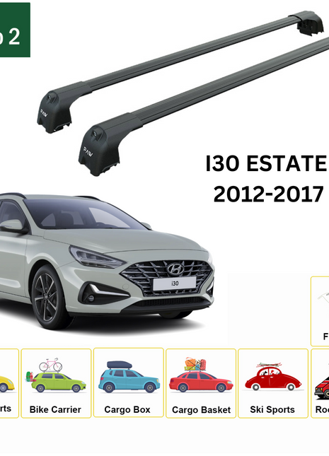 Hyundai İ30 Estate 2012-2017 Portbagaj Taşıyıcı Ara Atkisi - Ara Çubuk Paw Pro 2 Siyah