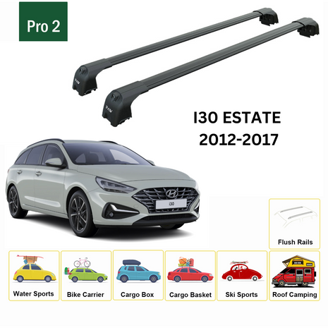 Hyundai İ30 Estate 2012-2017 Portbagaj Taşıyıcı Ara Atkisi - Ara Çubuk Paw Pro 2 Siyah