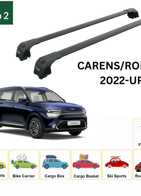 Kia Carens Rondo 2022-2025 Portbagaj Taşıyıcı Ara Atkisi - Ara Çubuk Paw Pro 2 Siyah