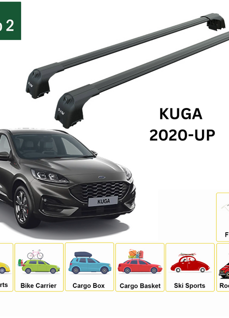 Ford Kuga (Cx482) 2020-2025 Portbagaj Taşıyıcı Ara Atkisi - Ara Çubuk Paw Pro 2 Siyah