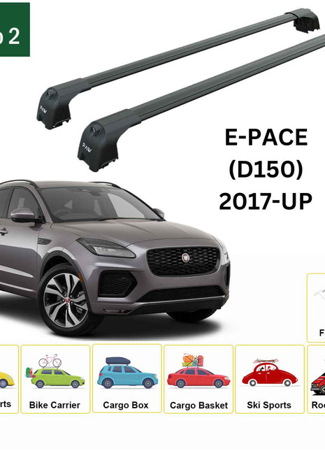 Jaguar E-Pace (D150) 2017-2025 Portbagaj Taşıyıcı Ara Atkisi - Ara Çubuk Paw Pro 2 Siyah