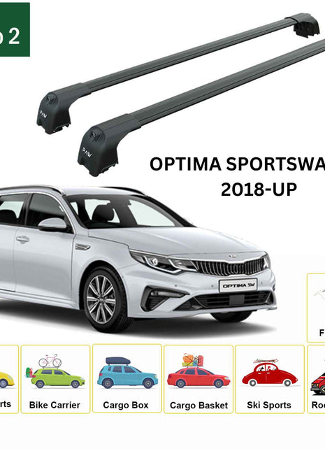 Kıa Optima Sportwagon 2018-2025 Portbagaj Taşıyıcı Ara Atkisi - Ara Çubuk Paw Pro 2 Siyah