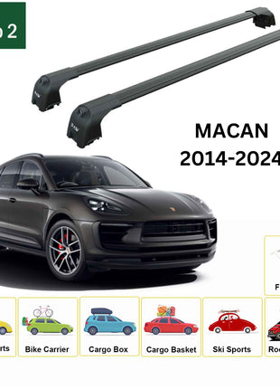 Forporsche Macan 2014-2025 Portbagaj Taşıyıcı Ara Atkisi - Ara Çubuk Paw Pro 2 Siyah