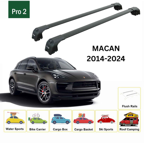 Forporsche Macan 2014-2025 Portbagaj Taşıyıcı Ara Atkisi - Ara Çubuk Paw Pro 2 Siyah