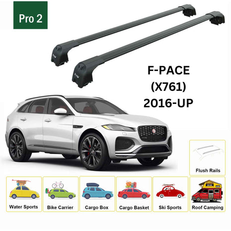 jaguar F-Pace (X761) 2016-2025 Portbagaj Taşıyıcı Ara Atkisi - Ara Çubuk Paw Pro 2 Siyah