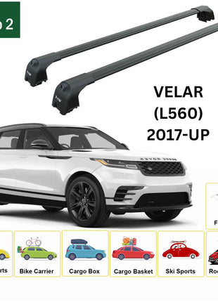 Land Rover Range Rover Velar L560 2017-2025 Roof Rack System - Minum Cross Bars, Siyah