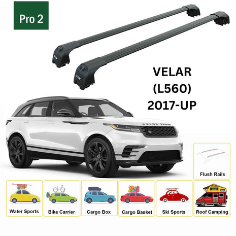 Land Rover Range Rover Velar L560 2017-2025 Roof Rack System - Minum Cross Bars, Siyah