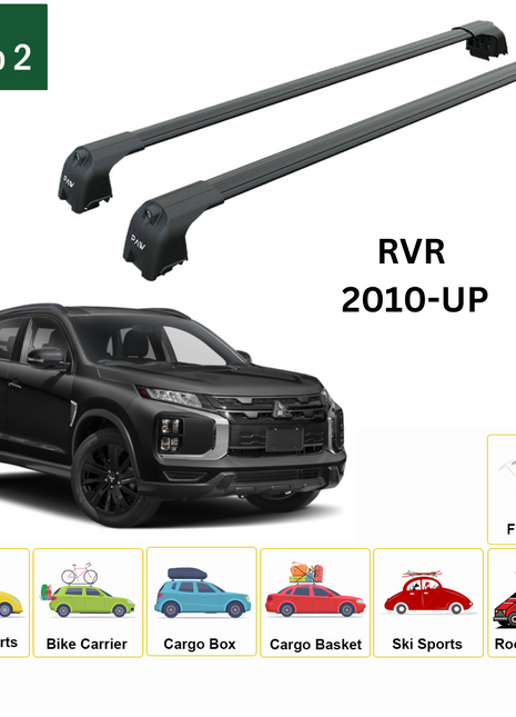 Mitsubishi Rvr 2010-2025 Portbagaj Taşıyıcı Ara Atkisi - Ara Çubuk Paw Pro 2 Siyah
