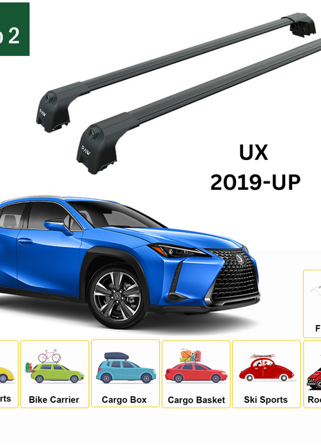 Lexus Ux 2019-2025 Portbagaj Taşıyıcı Ara Atkisi - Ara Çubuk Paw Pro 2 Pro 2 Siyah